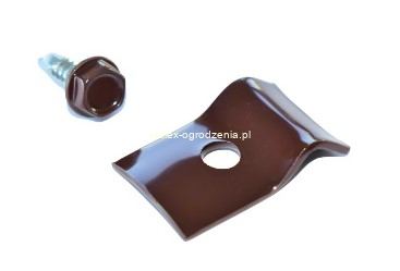 przelotka blaszkowa +wkręt 4,8x16 ral 8017 -100szt.