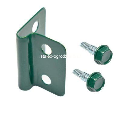 zapinka do paneli + wkręt 4,8x16 ral 6005 -50szt.