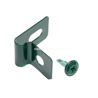 zapinka 1/2 do paneli + wkręt 4,2x16 ral 6005 -100szt.