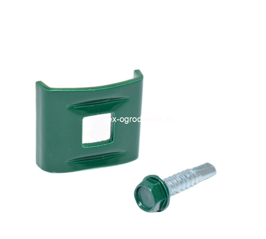 łącznik łukowy do paneli + wkręt 5,5x25 ral 6005 -1szt.