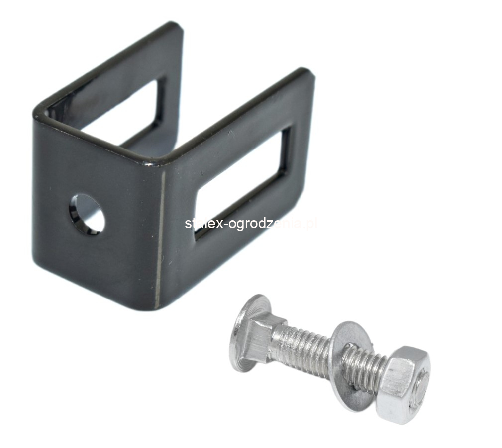 uchwyt przęsła U czarny ral 9005 20mm +śruba 8x35 -1szt.