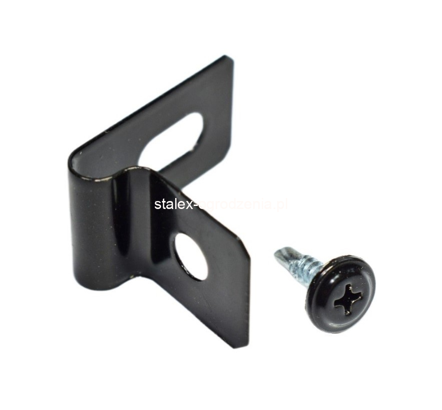 zapinka 1/2 do paneli + wkręt 4,2x16 ral 9005 -100szt.