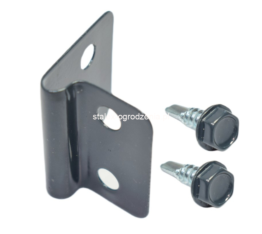 zapinka do paneli + wkręt 4,8x16 ral 7016 -50szt.